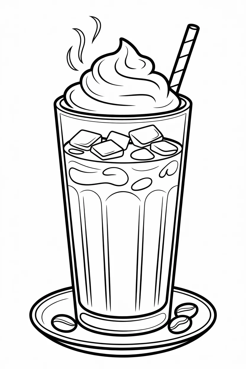 5 iced coffee coloring pages free printable 
