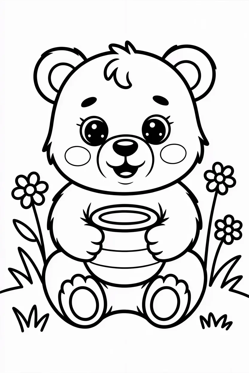 Adorable bear coloring pages free printable
