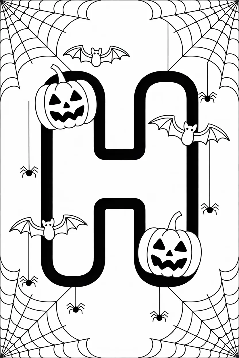alphabet letter H coloring pages free printable