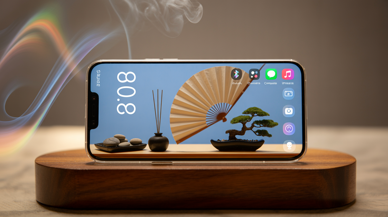 AI插圖名稱:禪宗風格的室內裝飾物品