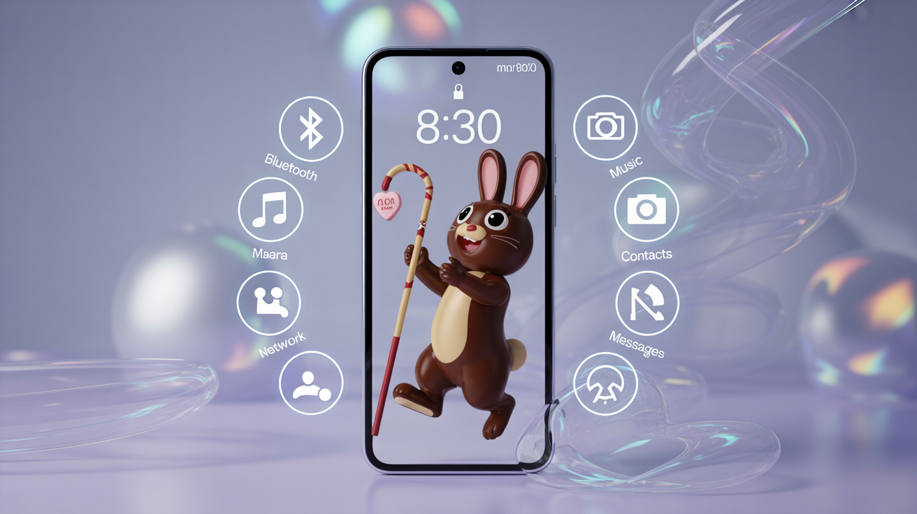 AI插圖名稱:可愛俏皮的巧克力卡通兔
