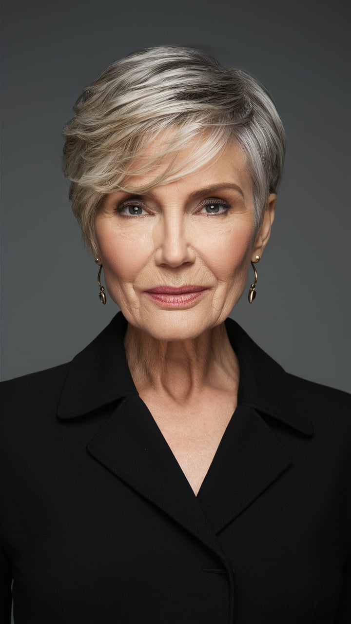 classic pixie cut for over 60 for thin hair