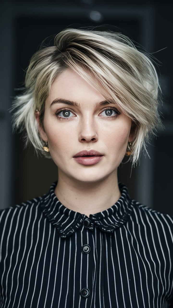 feathered bob for thin hair over 60