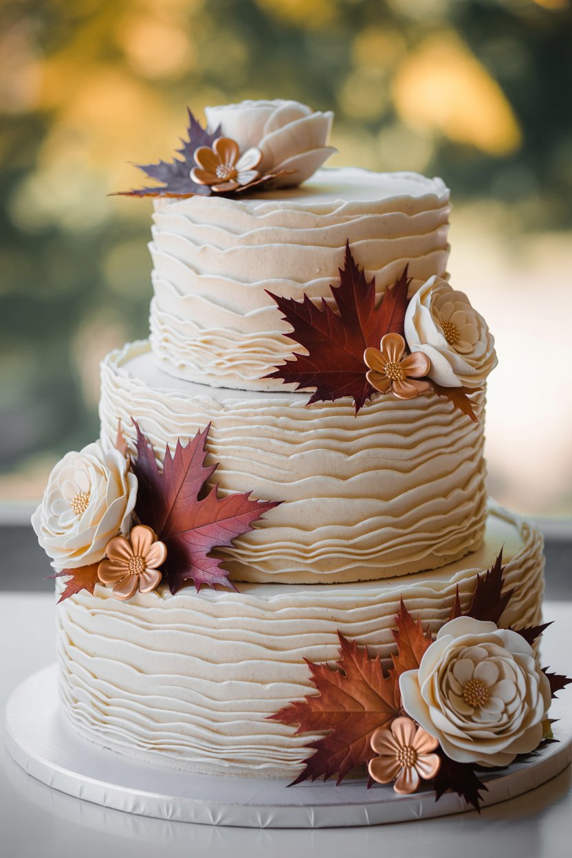  Driftwood, Latte, Cocoa wedding cake 