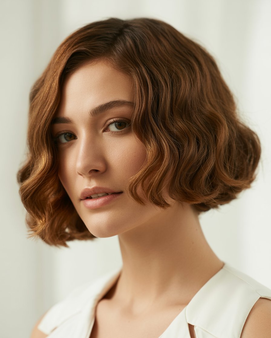 cabello corto ondulado Para mujer