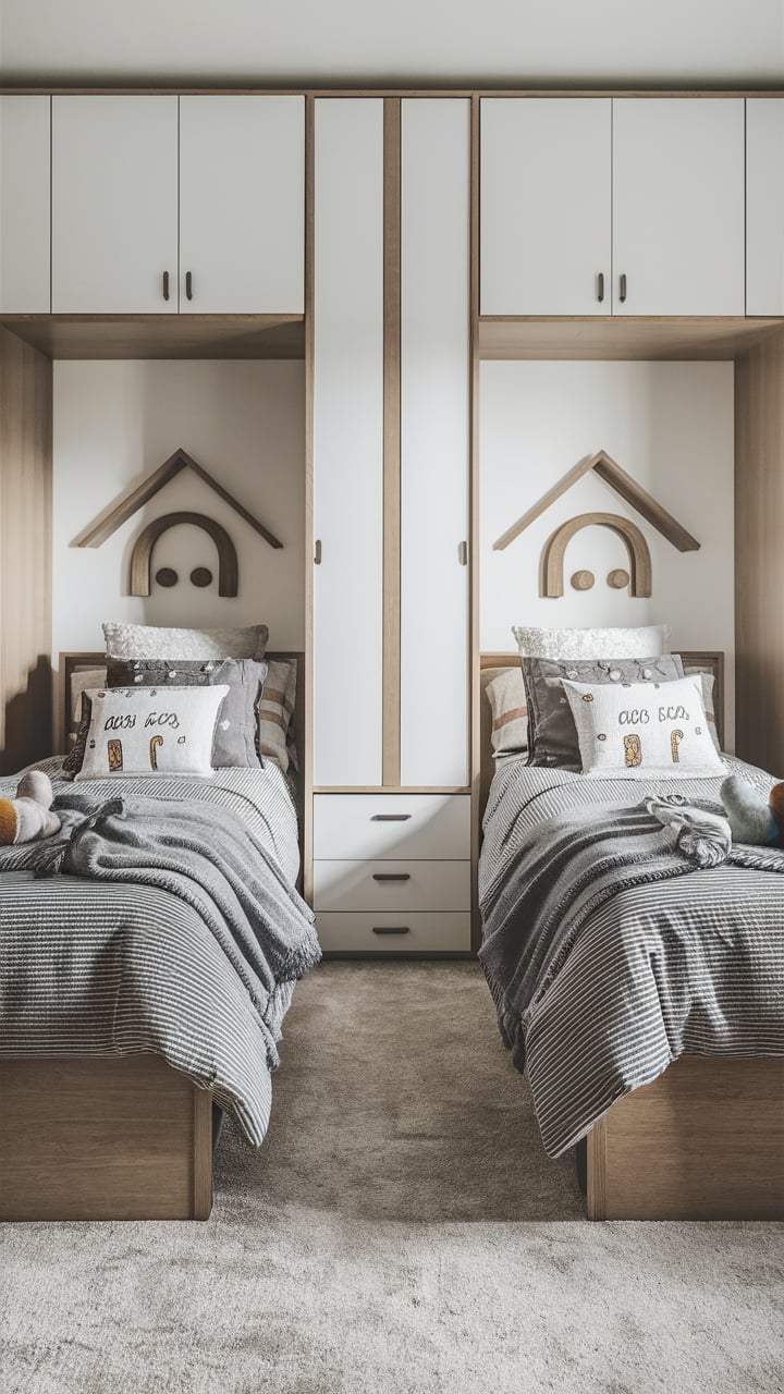Two Twin Beds In One Room For Boys and Siblings