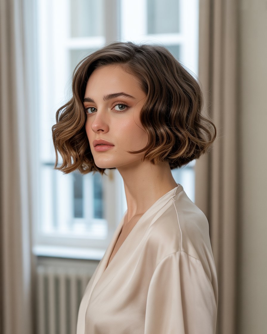 cabello corto ondulado Para mujer