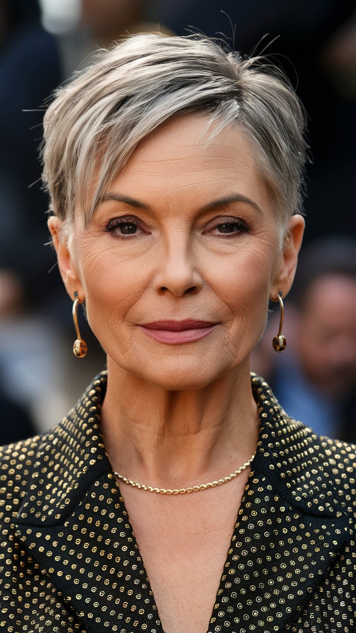 Tapered cut women short hair