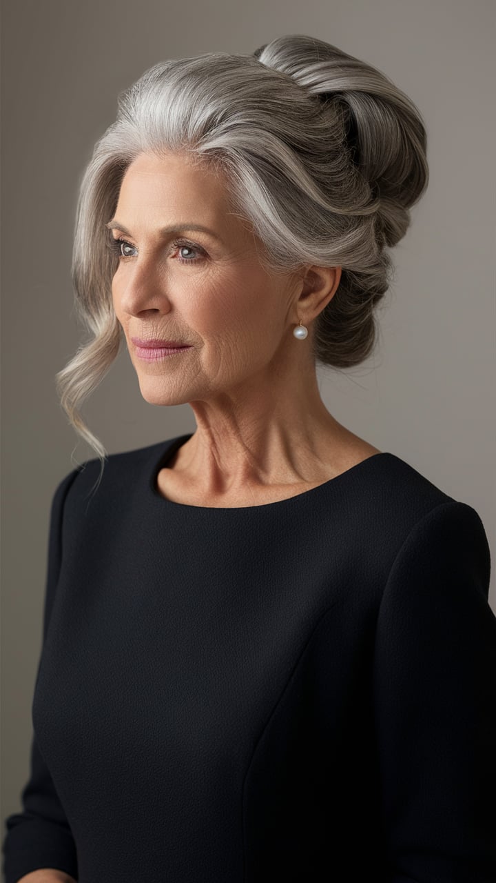 classic updo hairstyles over 70