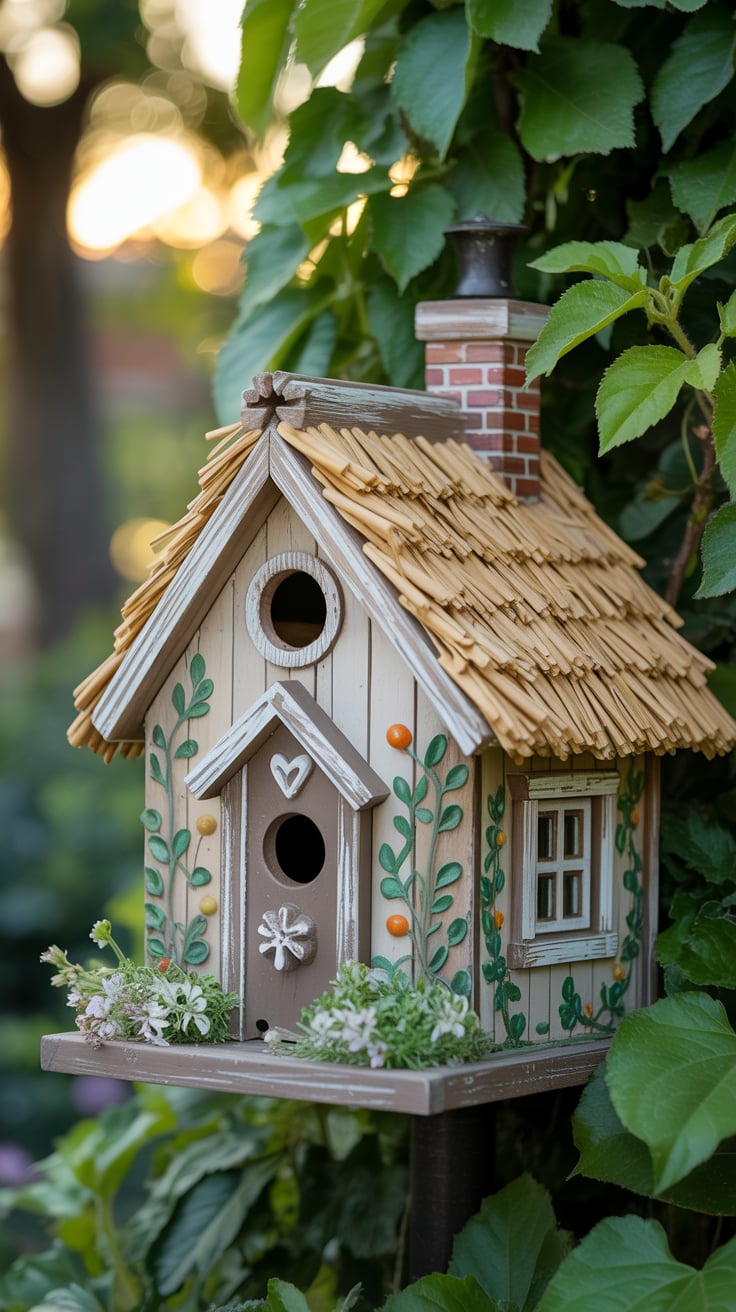 if you&rsquo;re dreaming of an idyllic english cottage garden scene right in your backyard, try transforming a plain birdhouse into a charming work of art, fqtu8ouosh tf6leun 25a