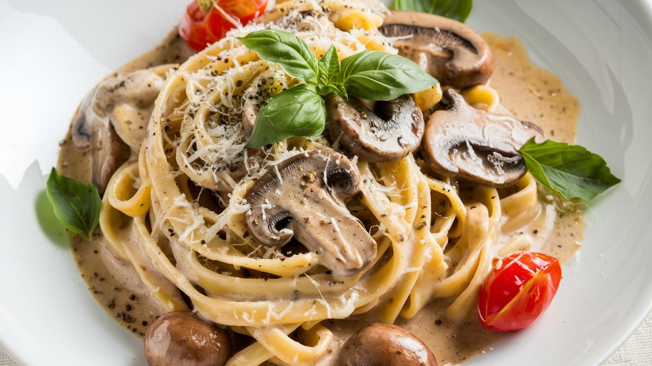 Creamy Mushroom Pasta with Truffle Oil