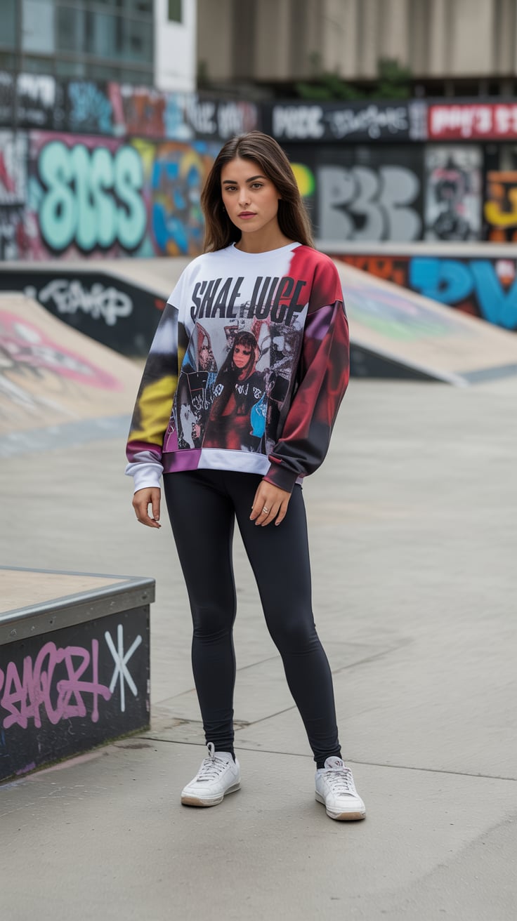 Graphic Sweatshirt with Leggings