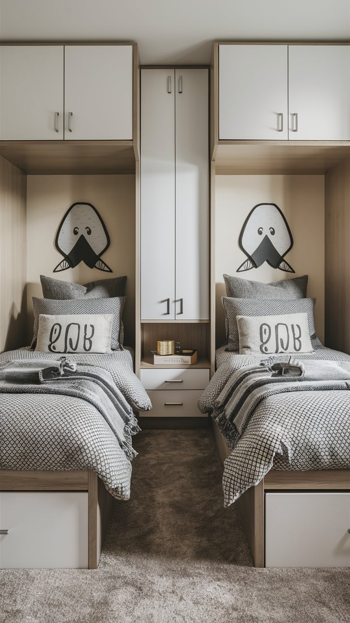 Two Twin Beds In One Room For Boys and Siblings