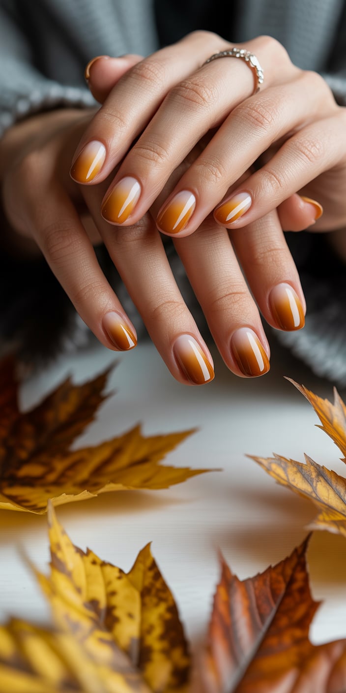 Caramel Ombre Nails