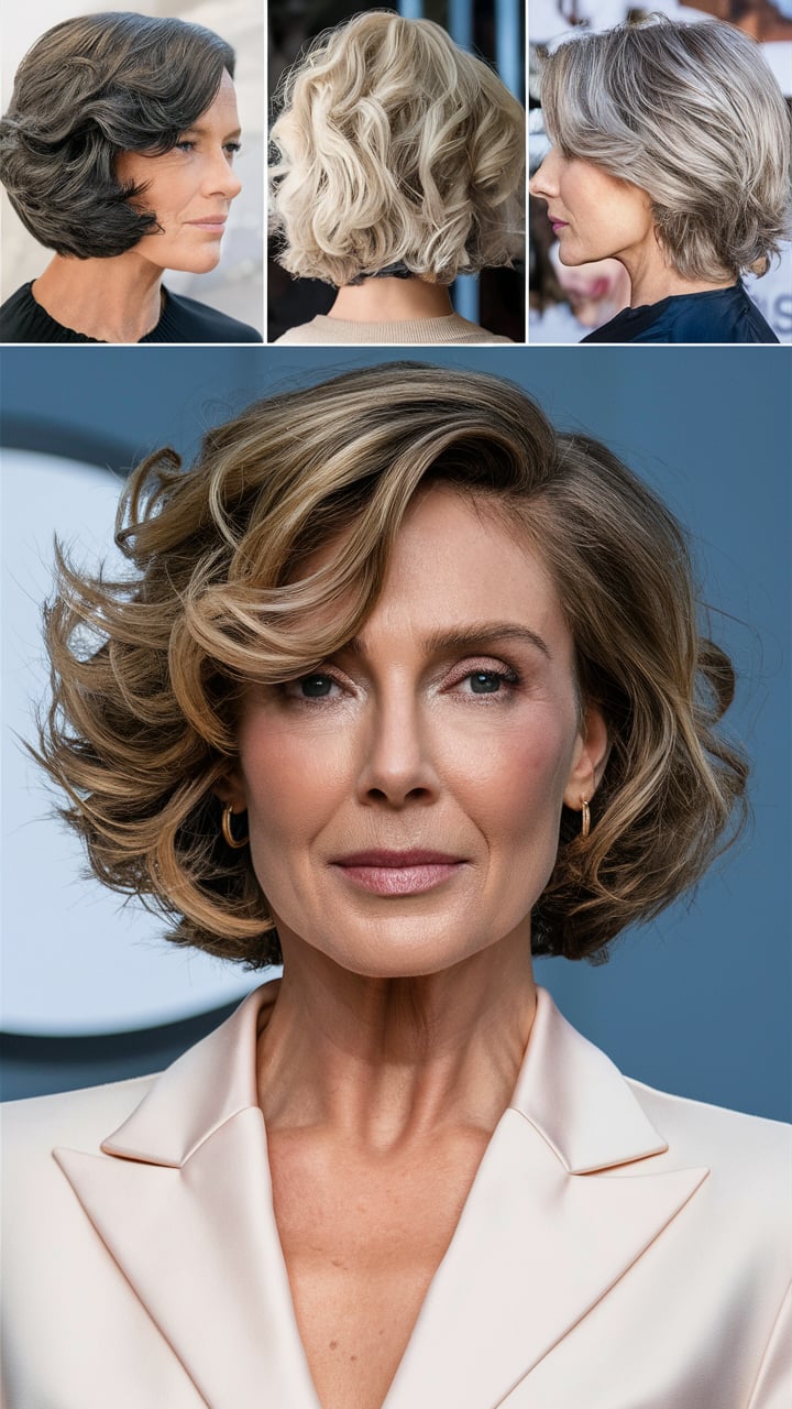 Wash and wear curly haircuts for over 60