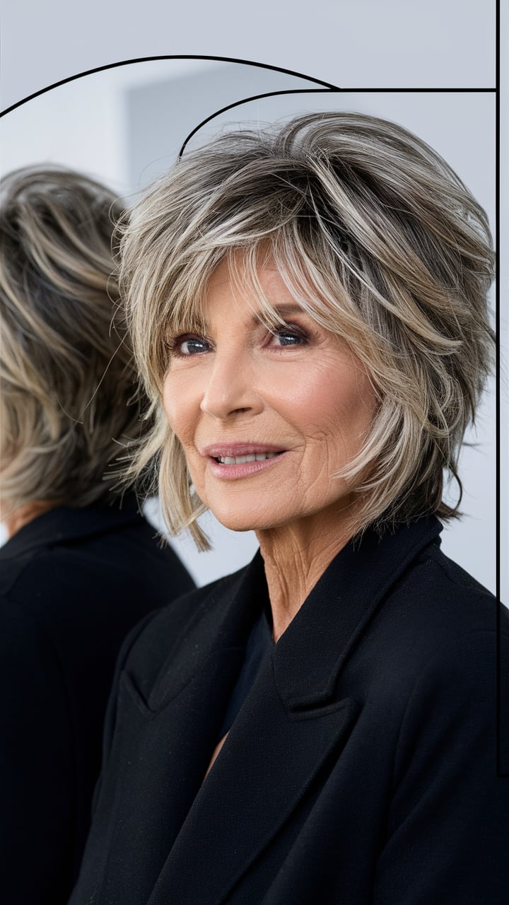 Wispy Bangs with Short Hair women over 70