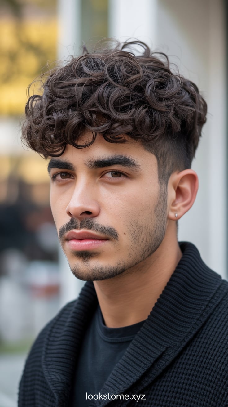 Low Fade with Natural Curls