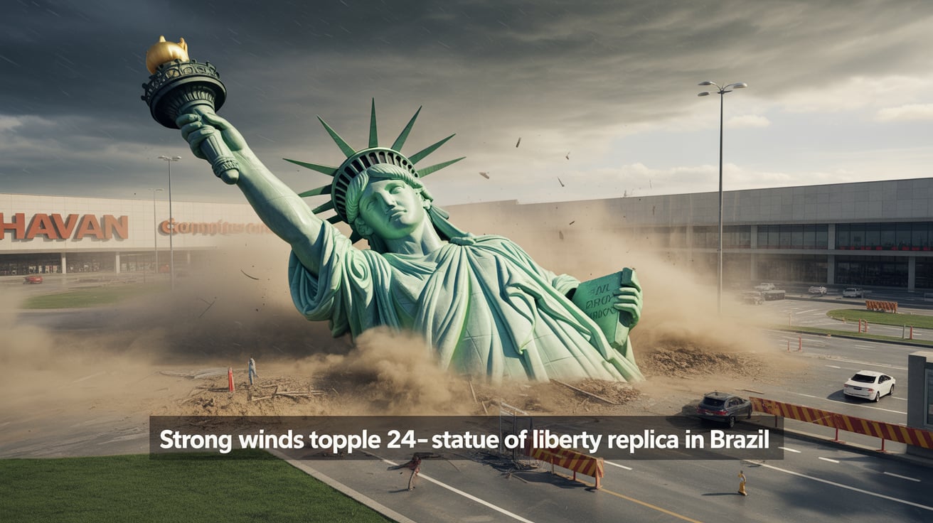 brazil-storm-damages-statue-of-liberty-replica