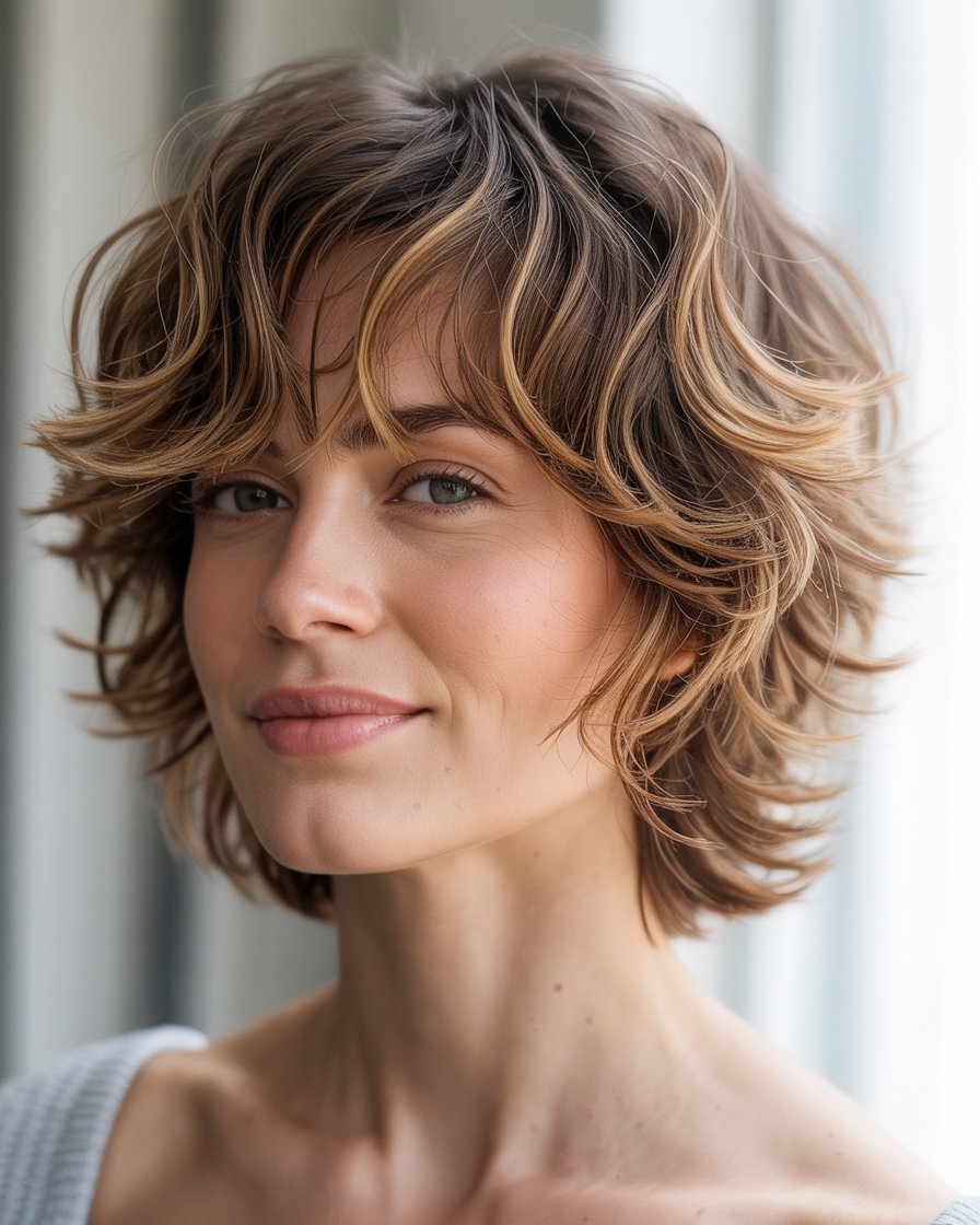 cabello corto ondulado Para mujer
