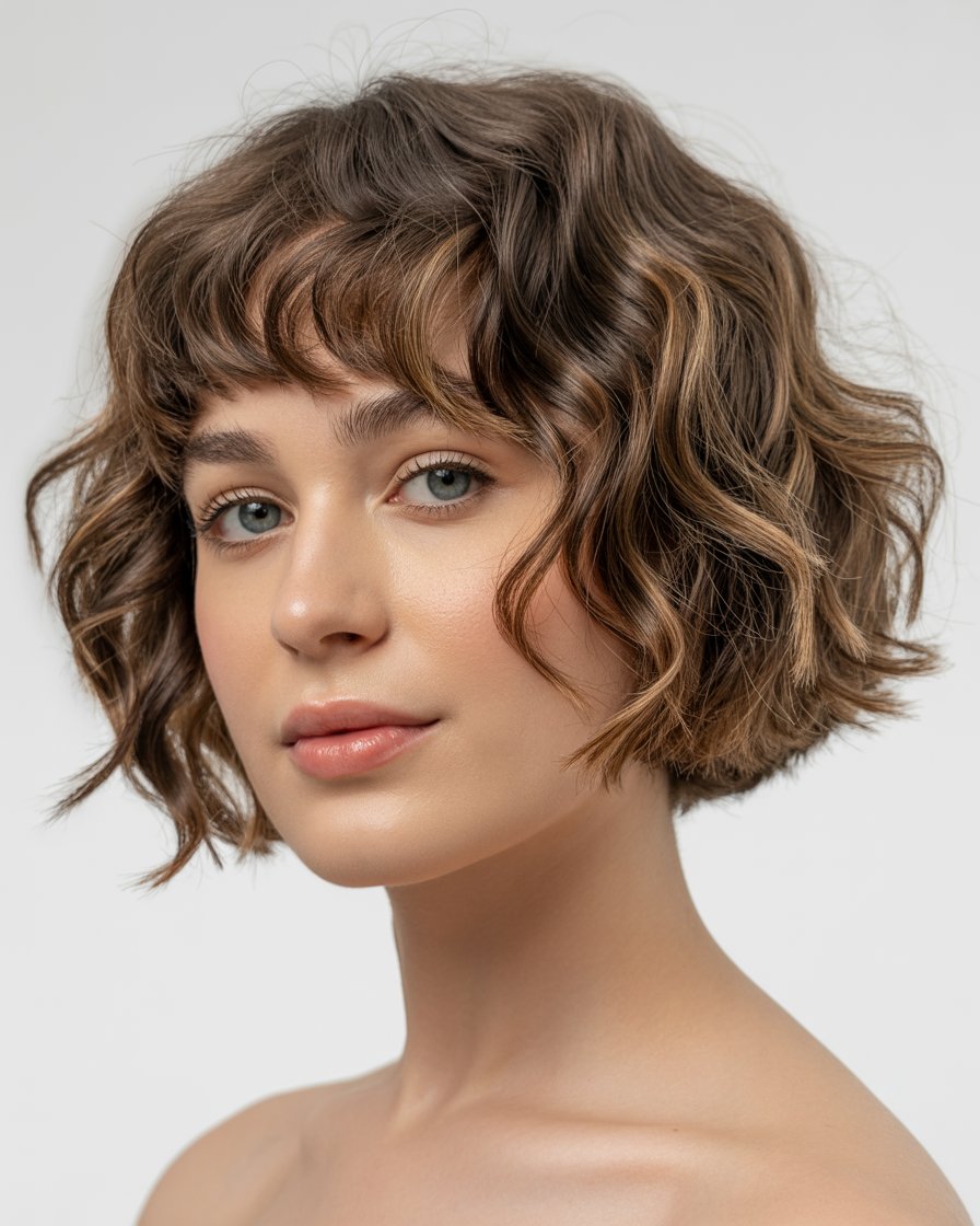 cabello corto ondulado Para mujer