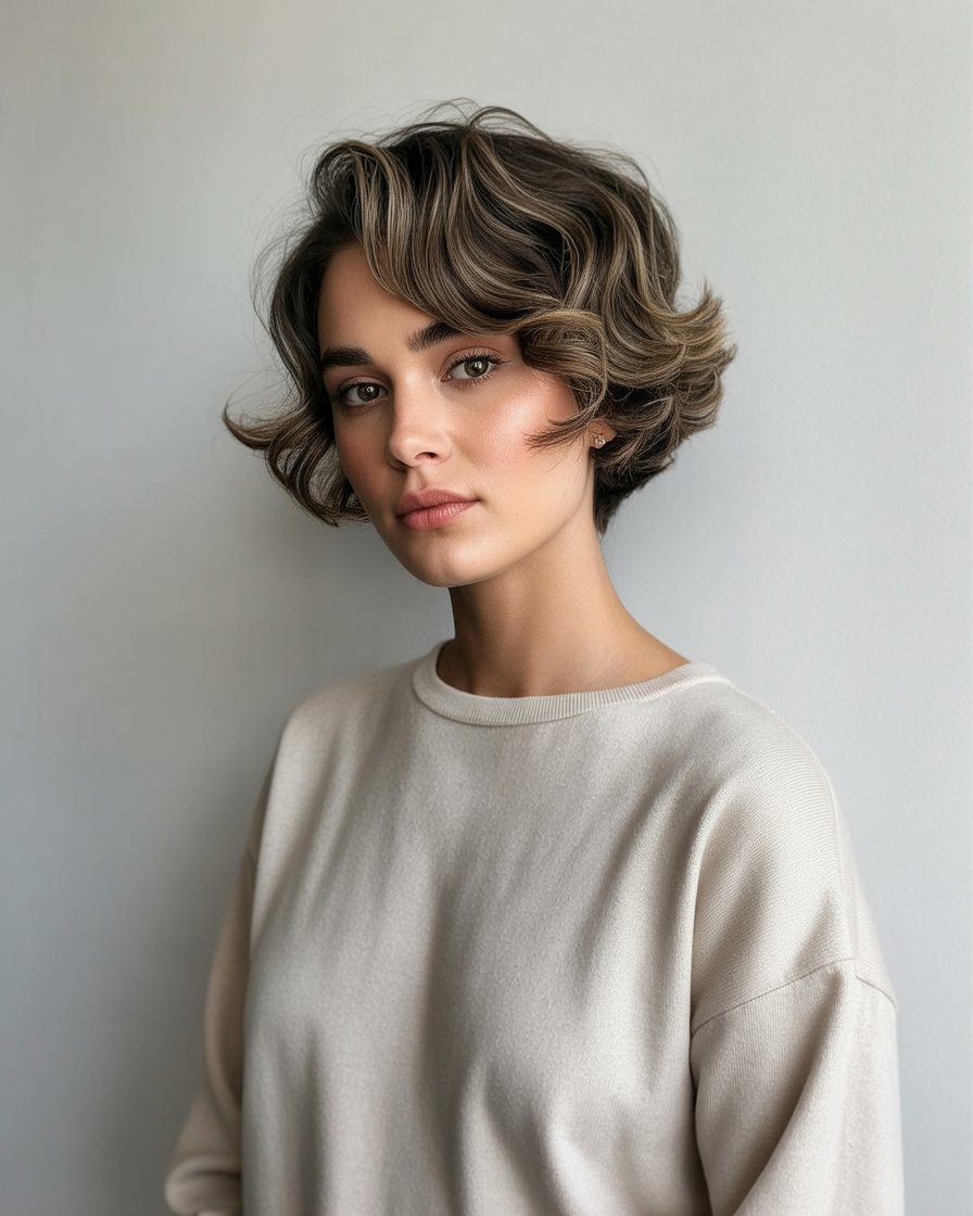 cabello corto ondulado Para mujer