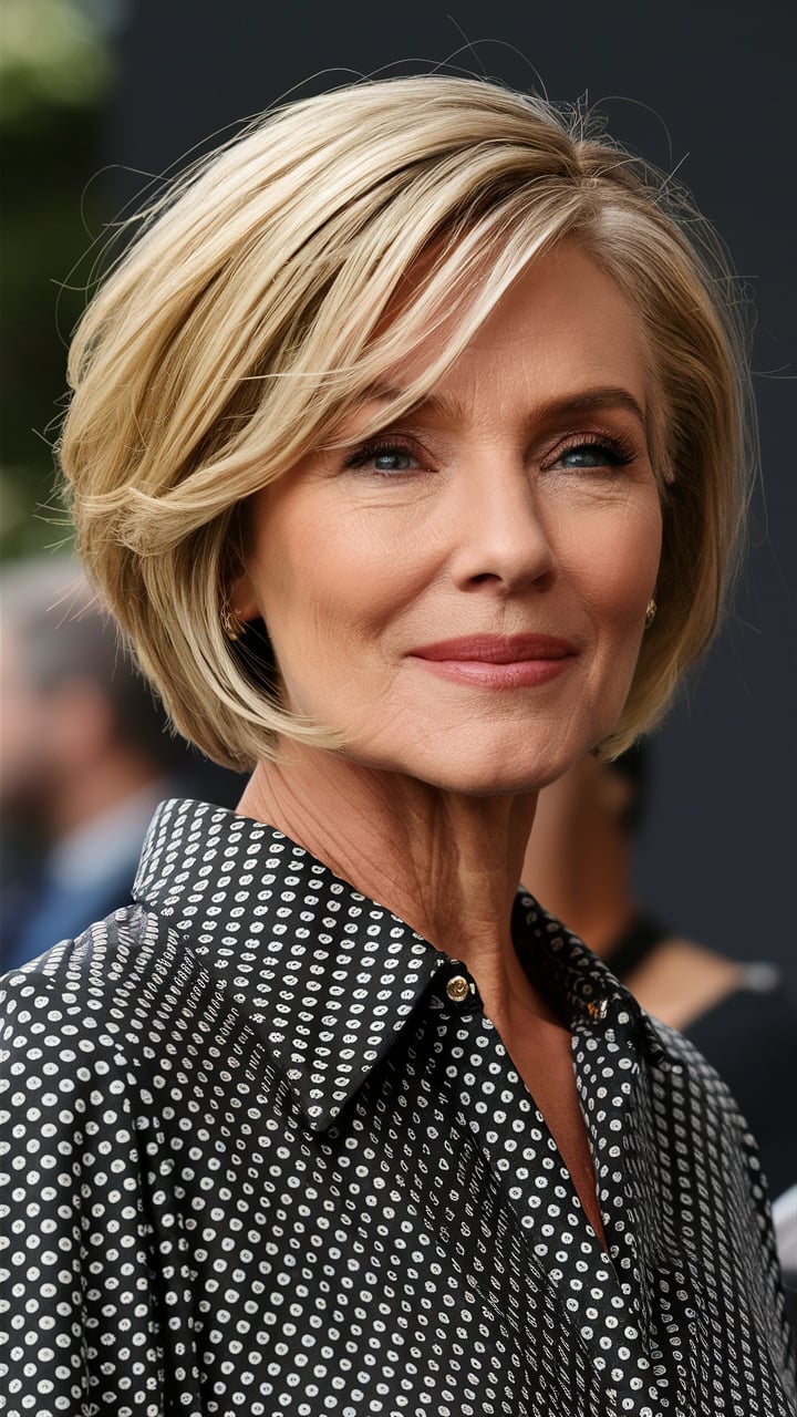 layered bob hairstyles for over 60
