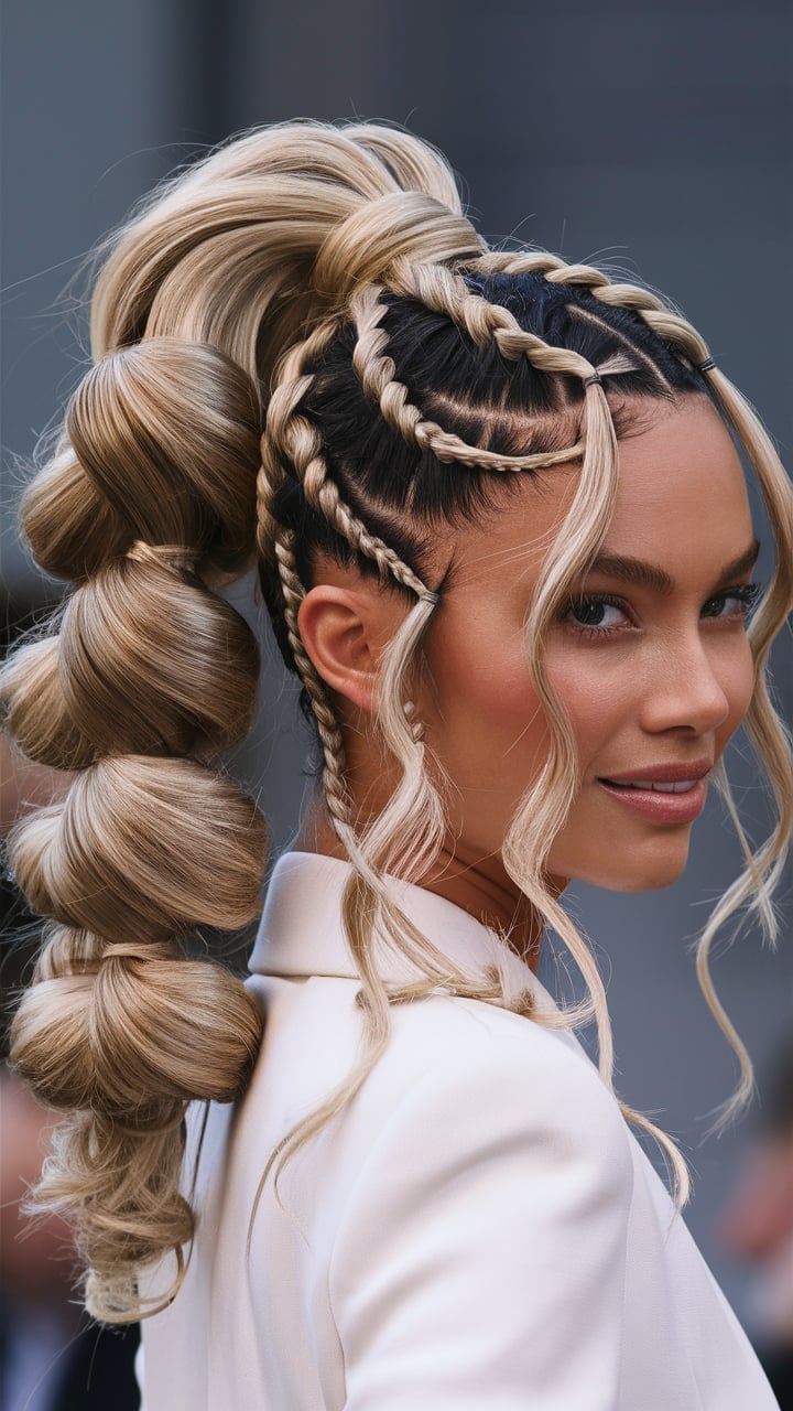 Bubble Braided Ponytail