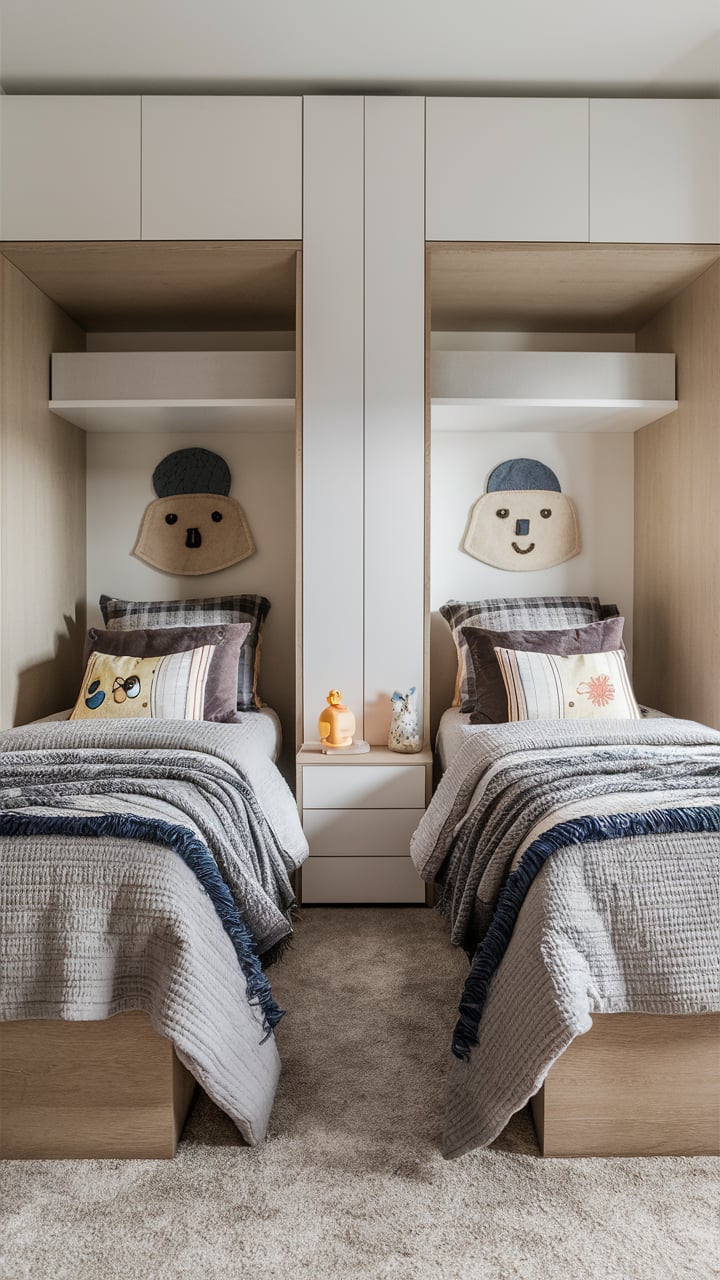 Two Twin Beds In One Room For Boys and Siblings