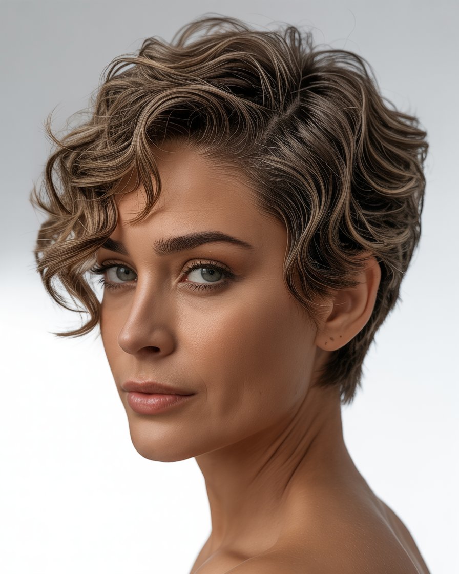 cabello corto ondulado Para mujer