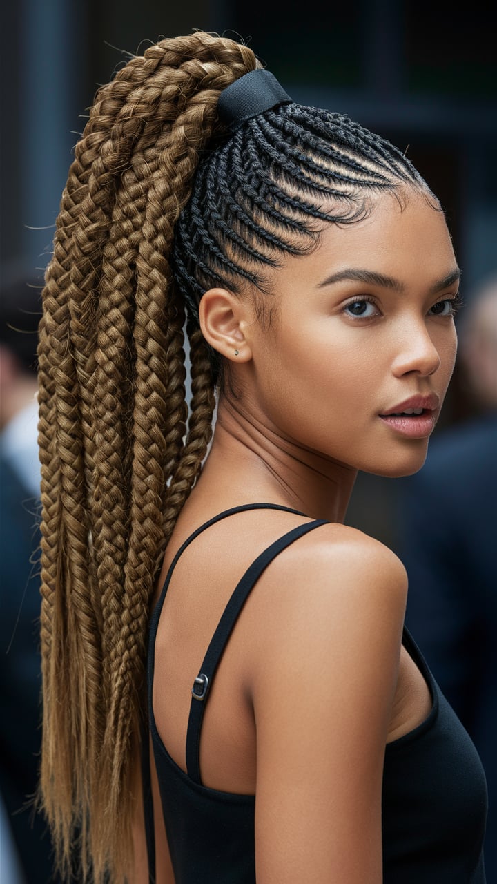 Box Braided Ponytail