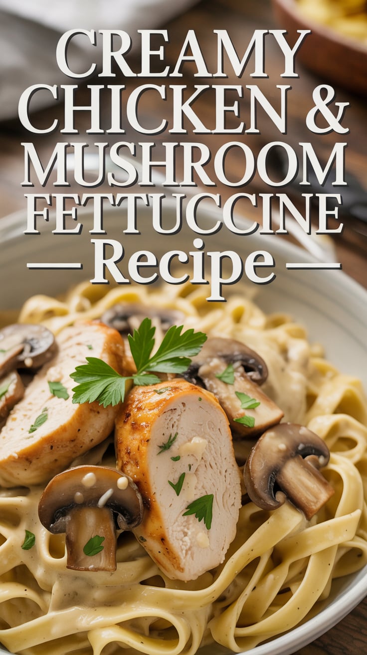 Creamy Chicken & Mushroom Fettuccine 