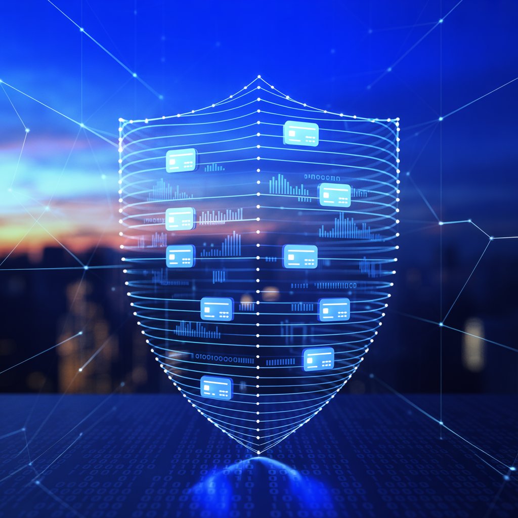 A woman with digital code projections on her face, representing technology and future concepts.