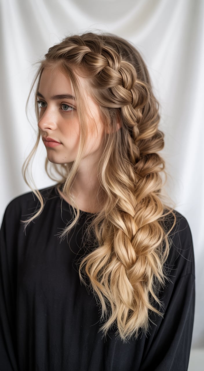 Elegant Waterfall Braid