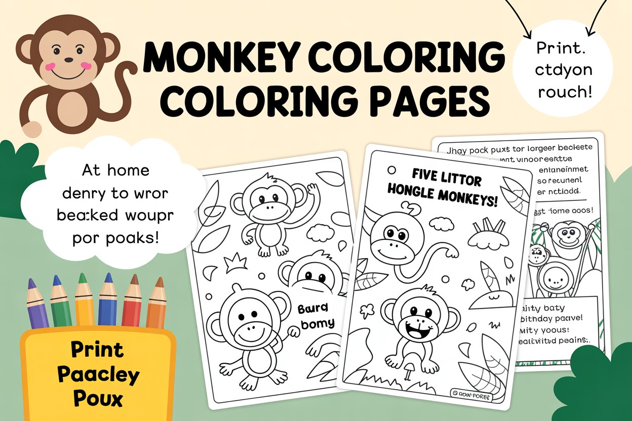 monkey coloring pages pdf