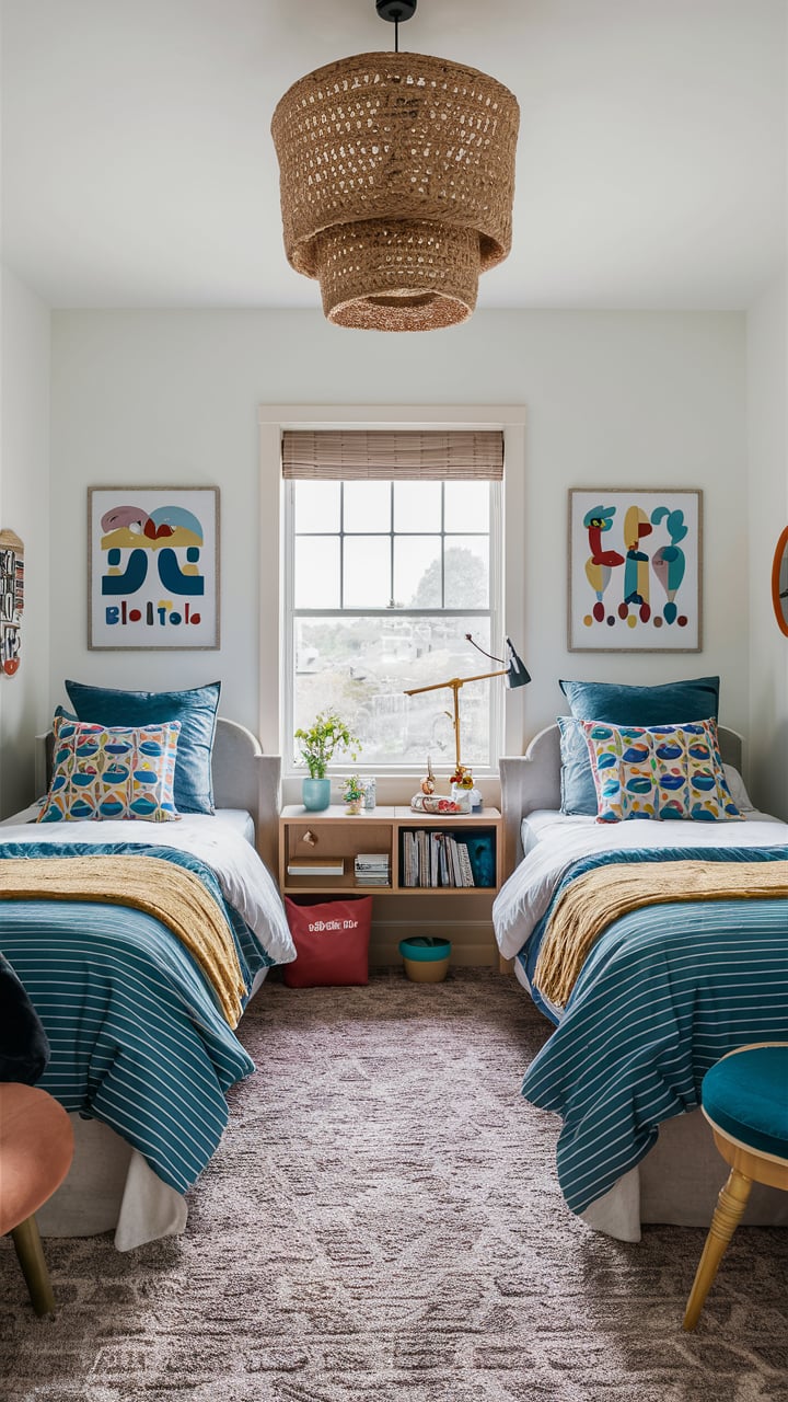 Two Twin Beds In One Room For Boys and Siblings
